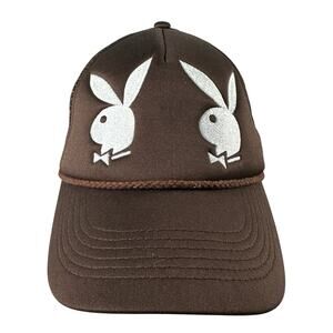 Playboy Bunny Brown Trucker Hat Baseball Cap Adjustable Vintage Inspired